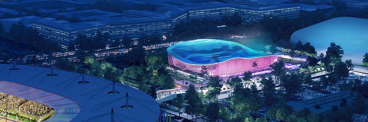 Planchers mobiles au Centre aquatique de Saint-Denis (France)